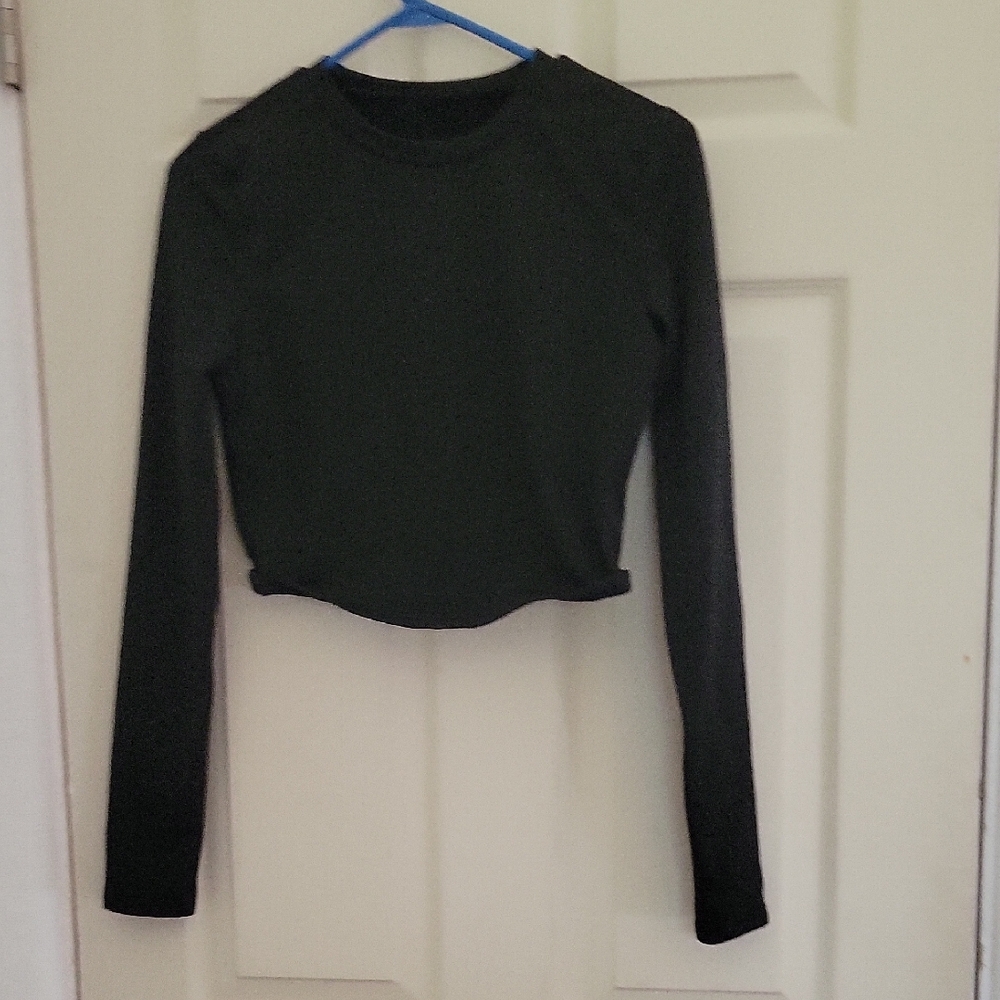 Elegant Black Long Sleeve Women's Tee